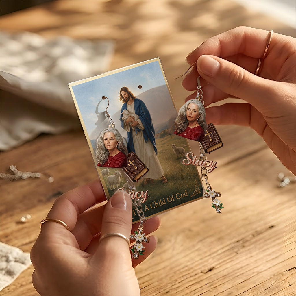Child Of God - Personalized Christian Earrings With Card