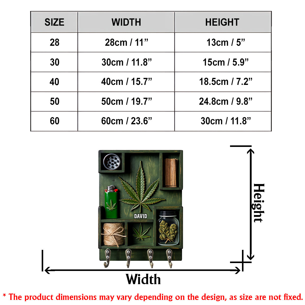 Magic Leaf - Support suspendu personnalisé pour cannabis, en forme de pièce.
