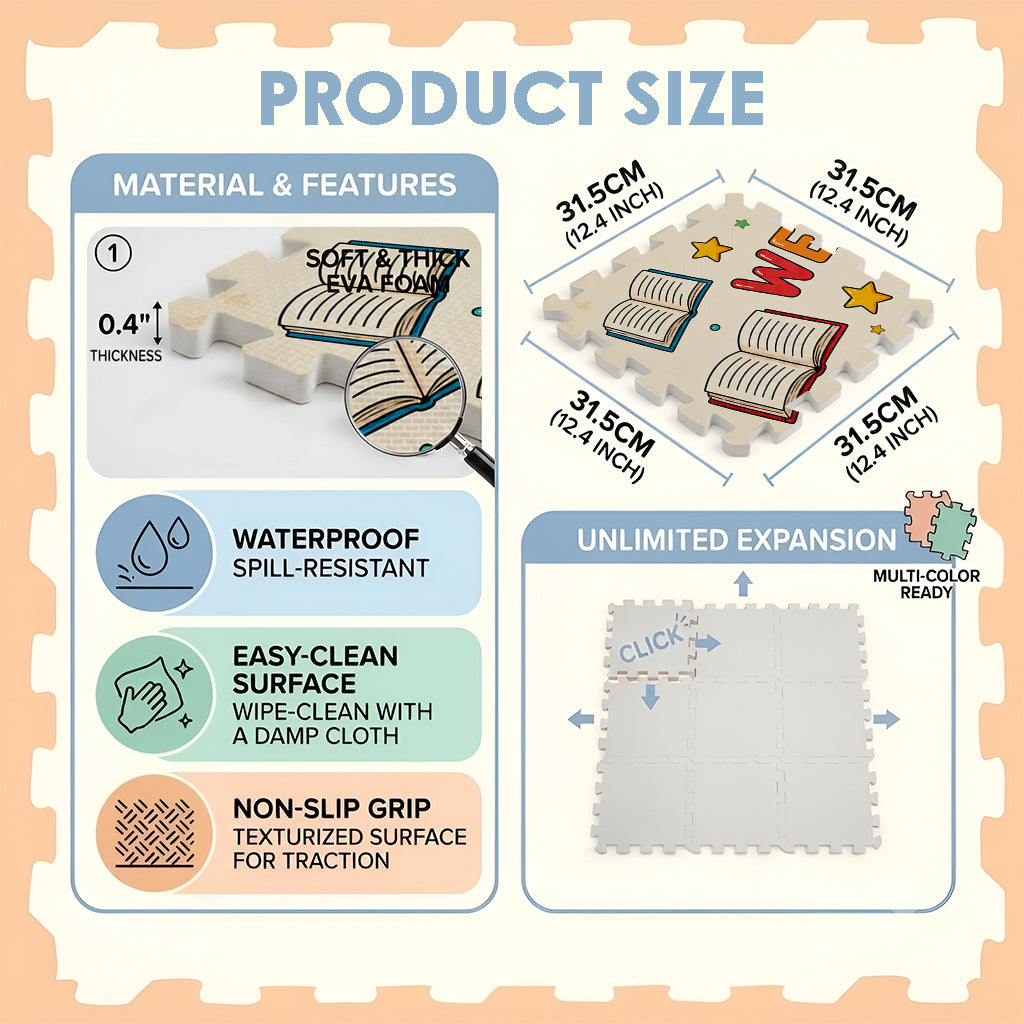 Welcome To Classroom - Personalized Teacher Foam Puzzle Mat