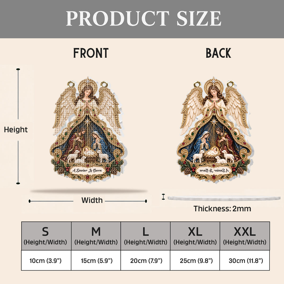 Nativity Angel - Personalized Christian Diamond Painting Ornament Kit