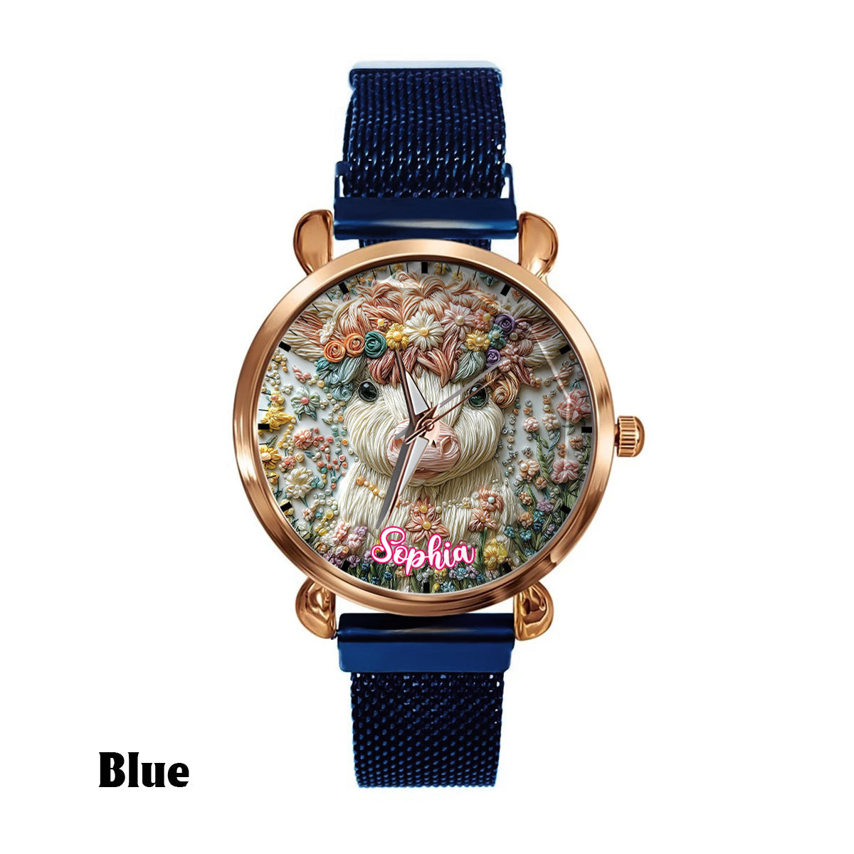 Belle vache des Highlands - Montre-bracelet personnalisée pour femme avec une vache des Highlands 