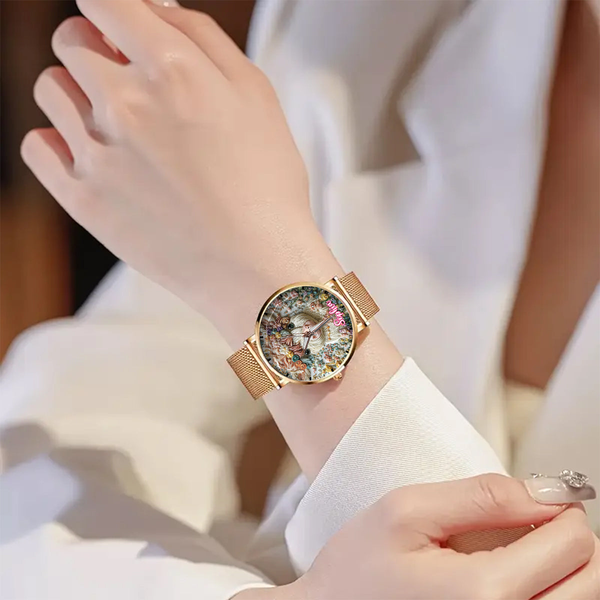 Belle vache des Highlands - Montre-bracelet personnalisée pour femme avec une vache des Highlands 