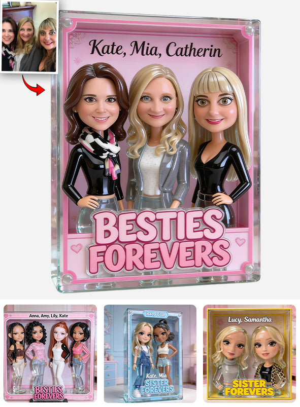 Besties Forevers - Personalized Bestie Custom Shaped Acrylic Plaque
