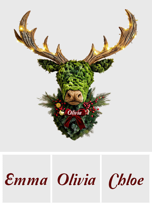 Deer Wreath - Personalized Hunting LED Light Acrylic Sign