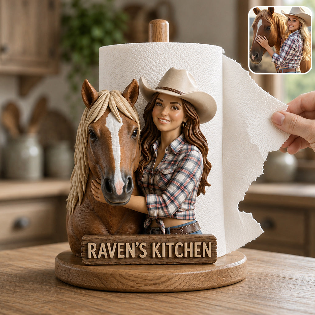Country Kitchen - Personalized Farmer Paper Towel Stand