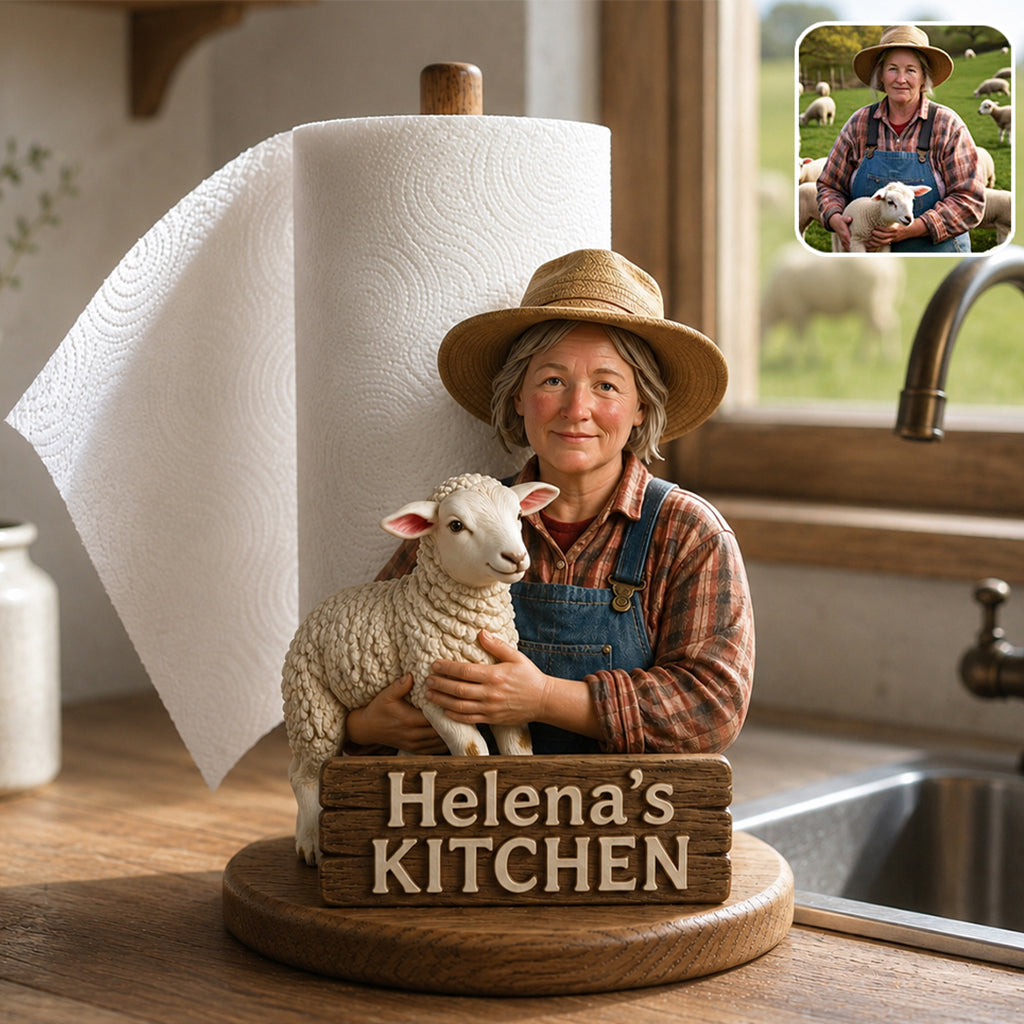 Country Kitchen - Personalized Farmer Paper Towel Stand