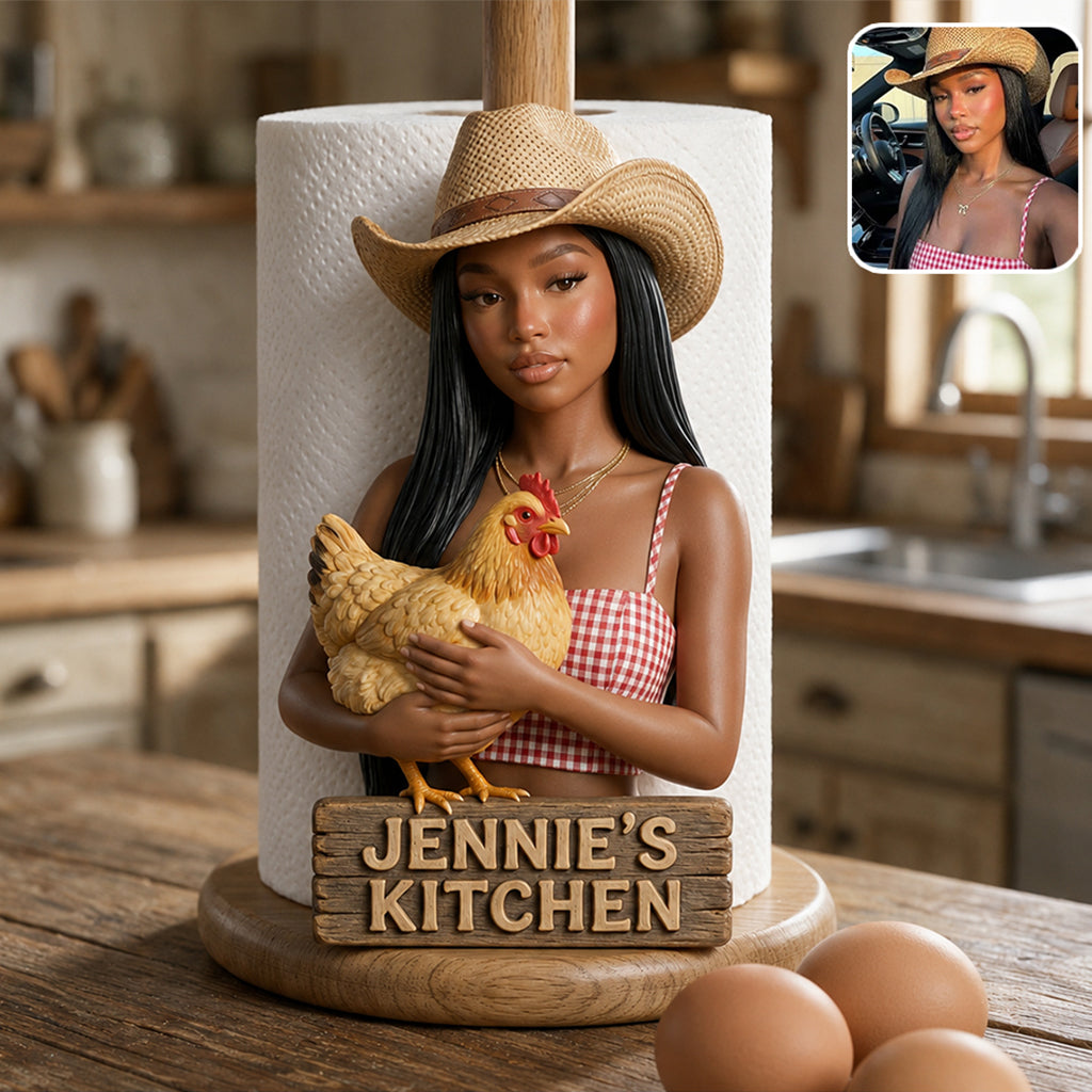Country Kitchen - Personalized Farmer Paper Towel Stand