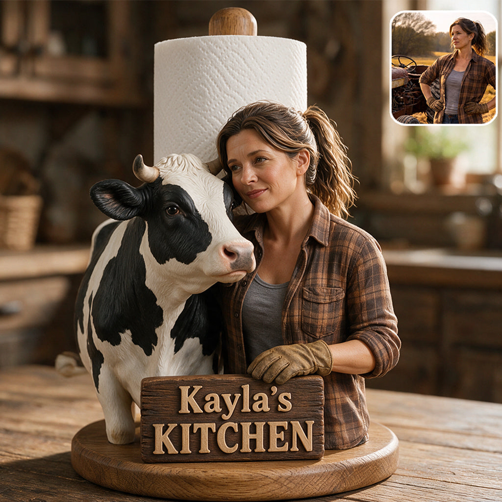 Country Kitchen - Personalized Farmer Paper Towel Stand