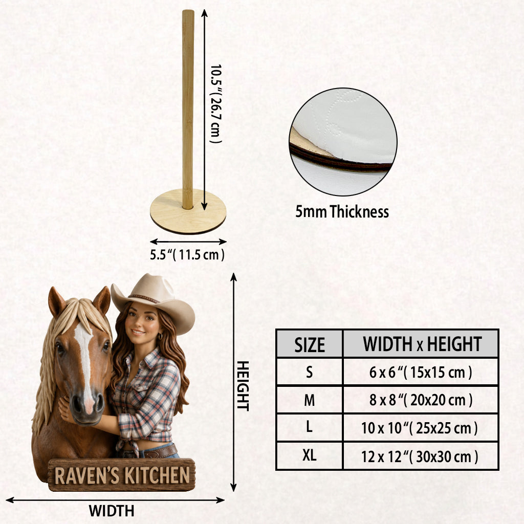 Country Kitchen - Personalized Farmer Paper Towel Stand