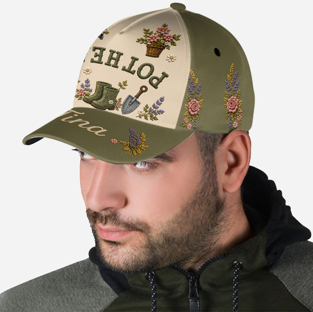 Pot Head Funny Upside Down Text - Personalized Gardening Classic Cap