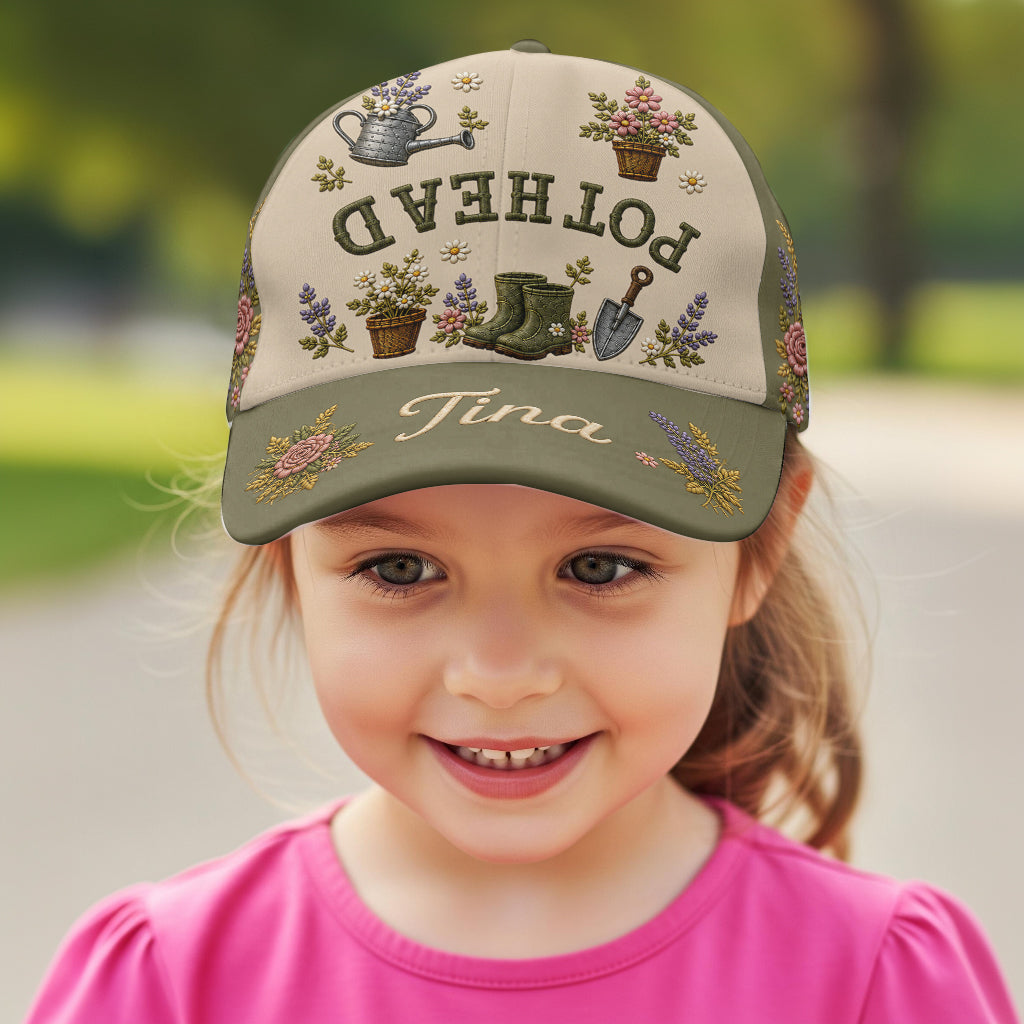 Pot Head Funny Upside Down Text - Personalized Gardening Classic Cap
