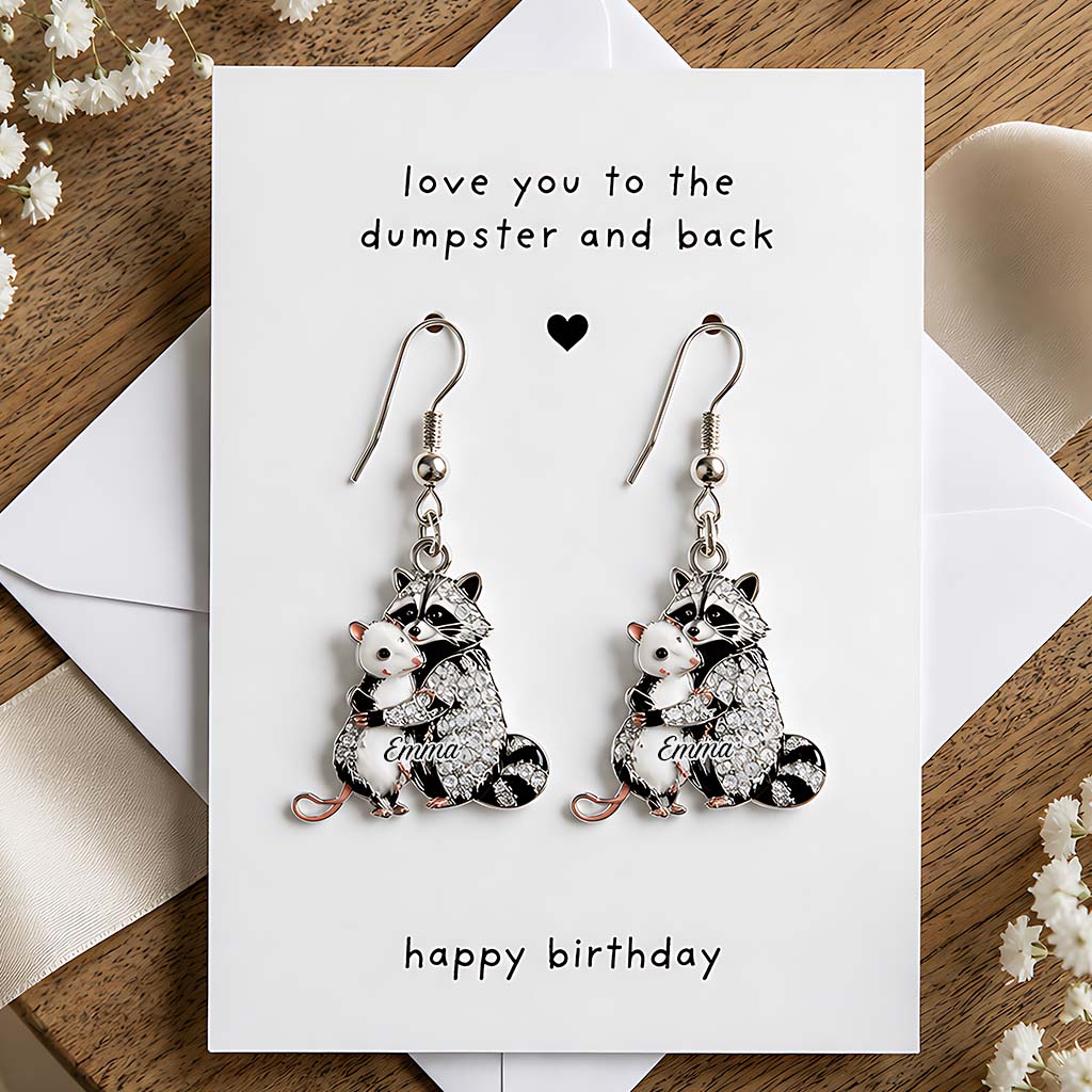 Happy Birthday - Personalized Birthday Earrings With Card