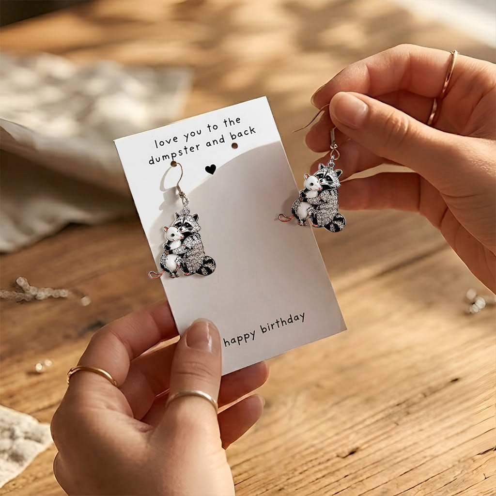 Happy Birthday - Personalized Birthday Earrings With Card
