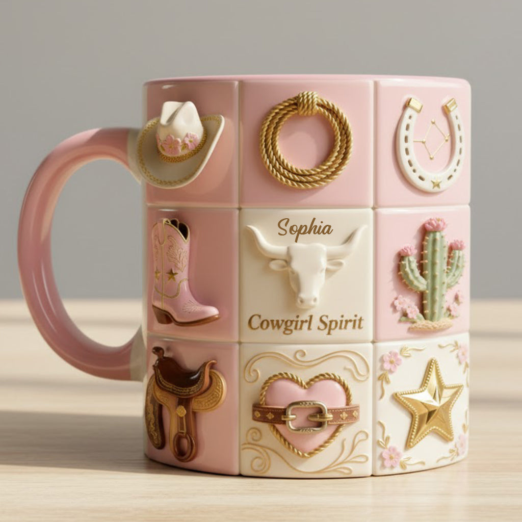Cowgirl Spirit - Personalized Cowgirl Accent Mug