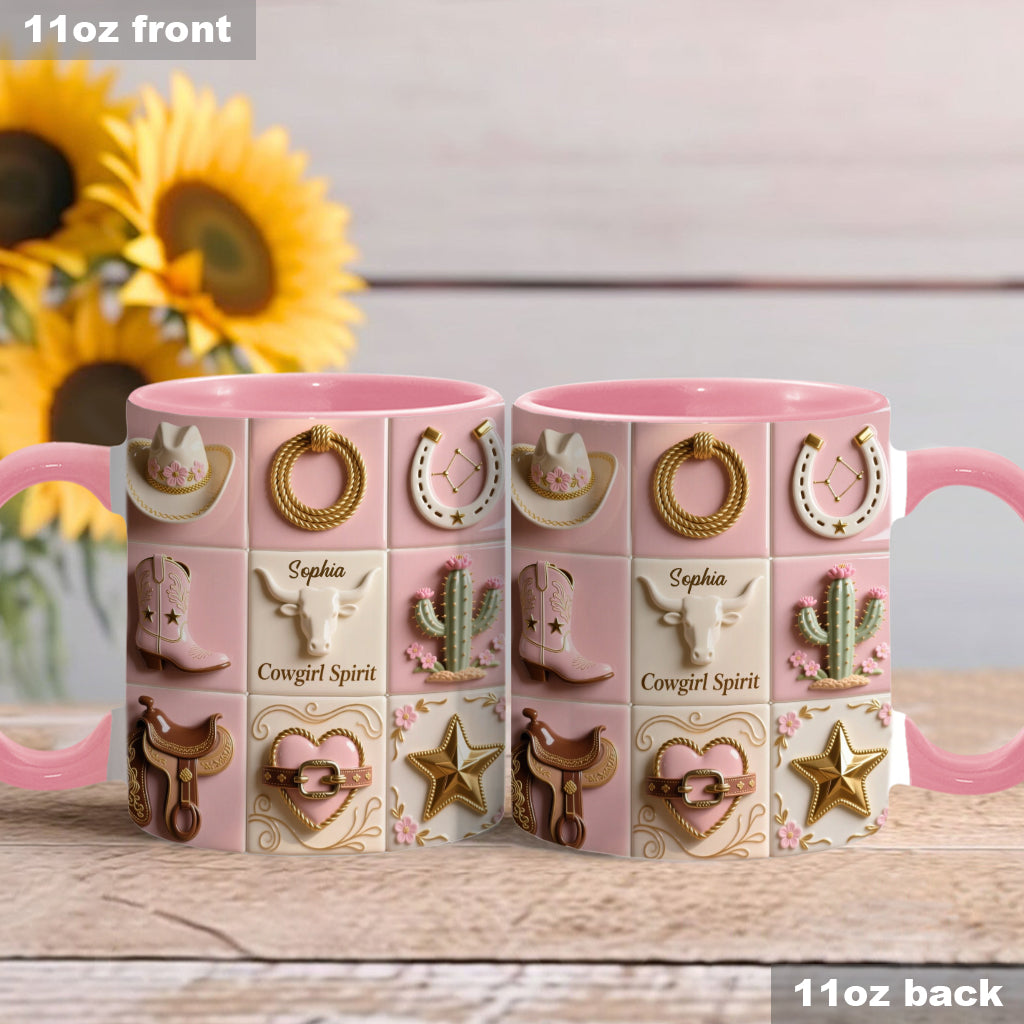 Cowgirl Spirit - Personalized Cowgirl Accent Mug