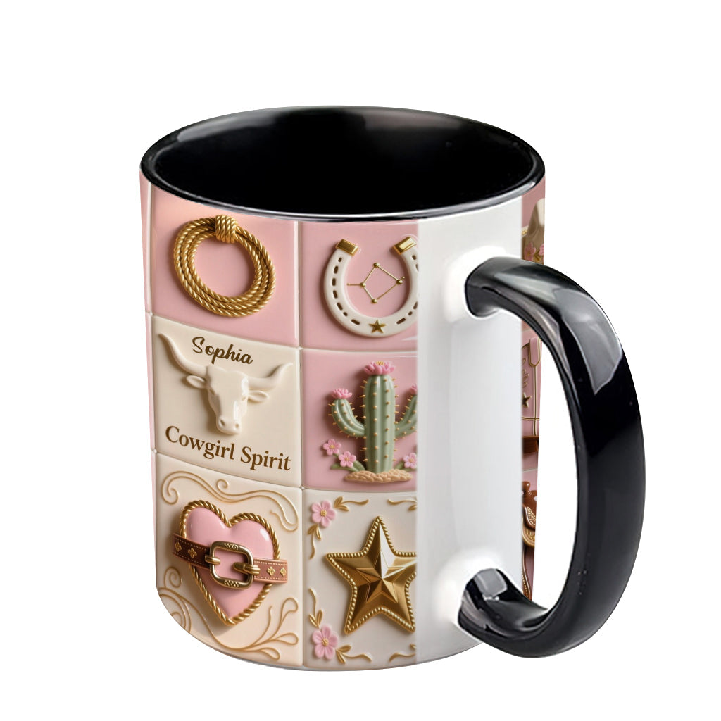 Cowgirl Spirit - Personalized Cowgirl Accent Mug
