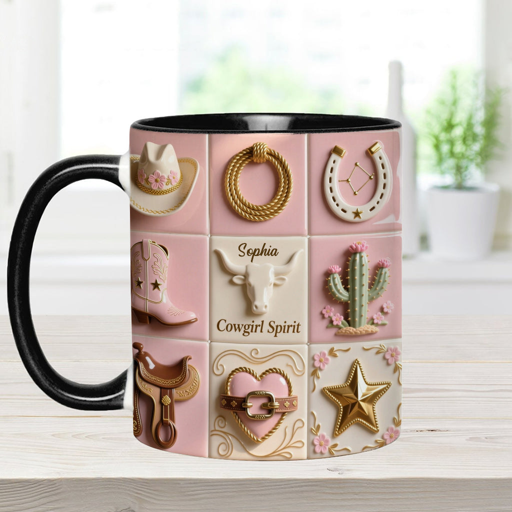 Cowgirl Spirit - Personalized Cowgirl Accent Mug