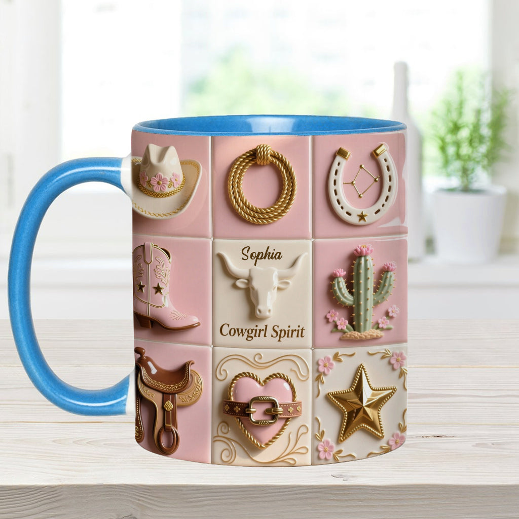 Cowgirl Spirit - Personalized Cowgirl Accent Mug