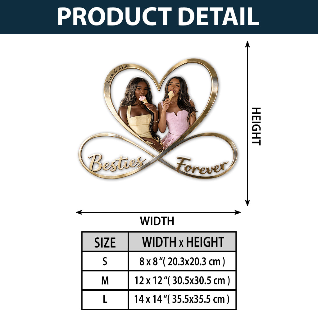 Besties Forever - Personalized Bestie 3D Printed Cut Metal Sign