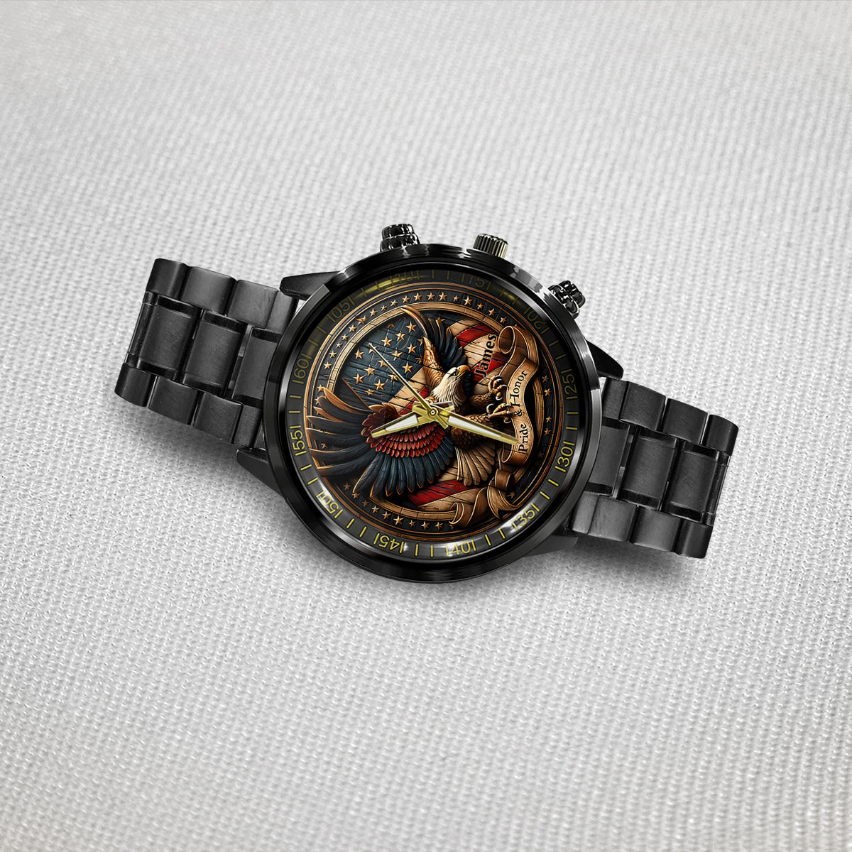 Fierté et honneur - Montre-bracelet personnalisée Aigle à tête blanche