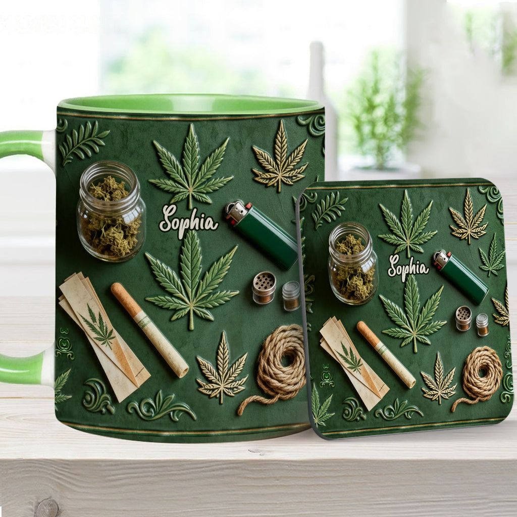 Green Magic Leaf - Personalized Weed Accent Mug