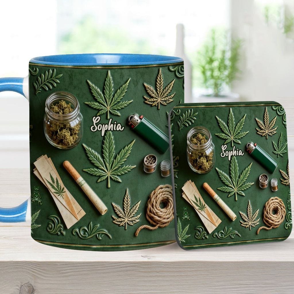Green Magic Leaf - Personalized Weed Accent Mug