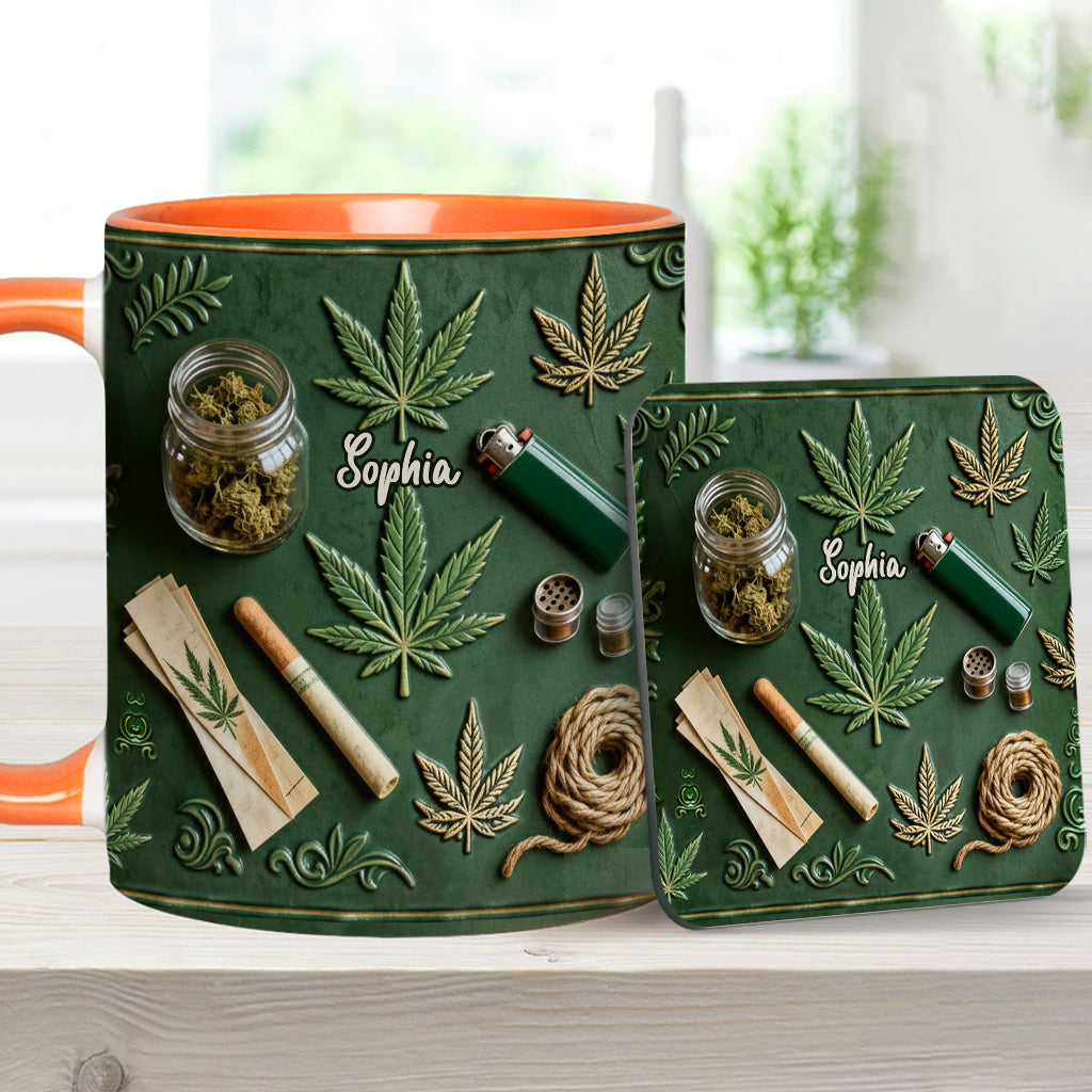 Green Magic Leaf - Personalized Weed Accent Mug
