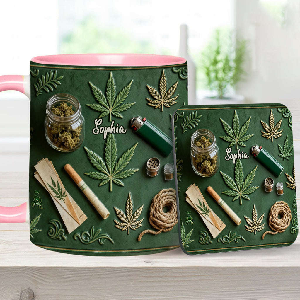 Green Magic Leaf - Personalized Weed Accent Mug