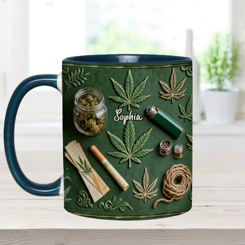 Green Magic Leaf - Personalized Weed Accent Mug