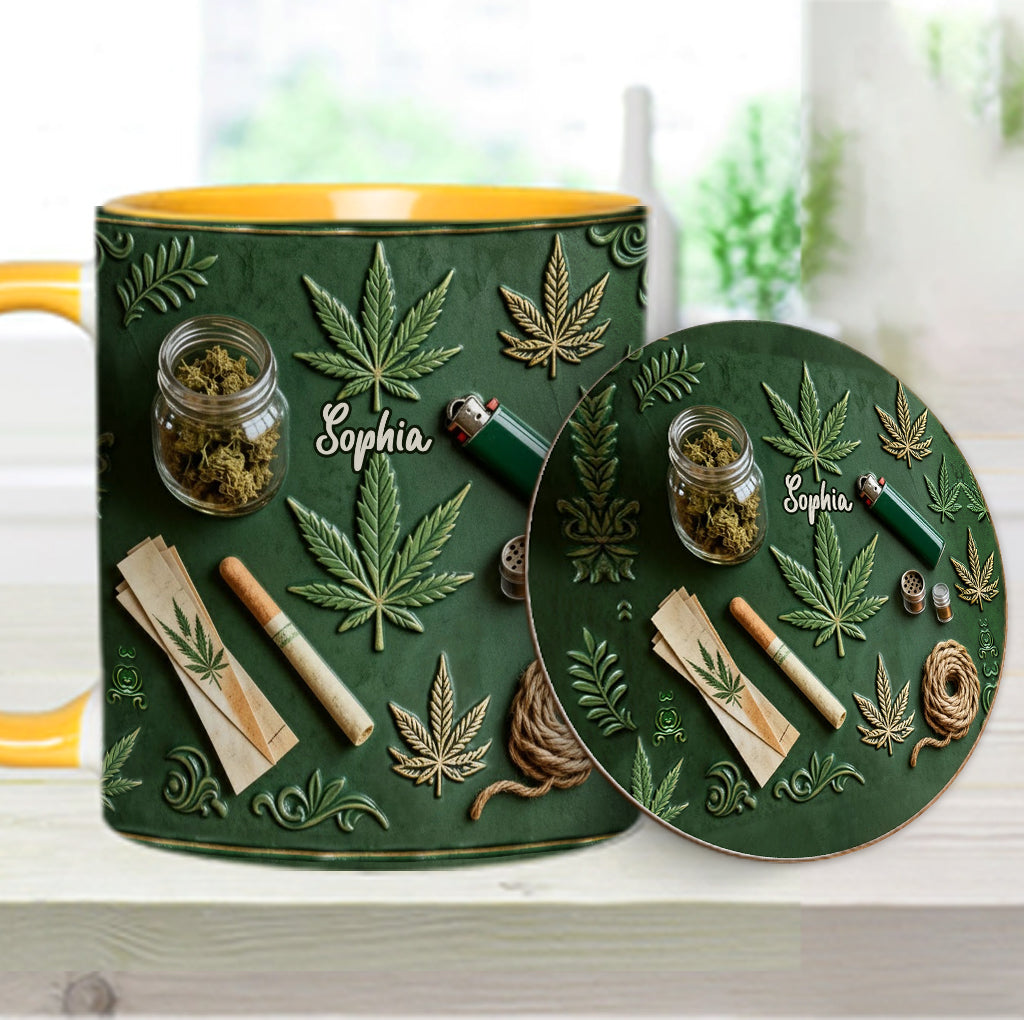Green Magic Leaf - Personalized Weed Accent Mug