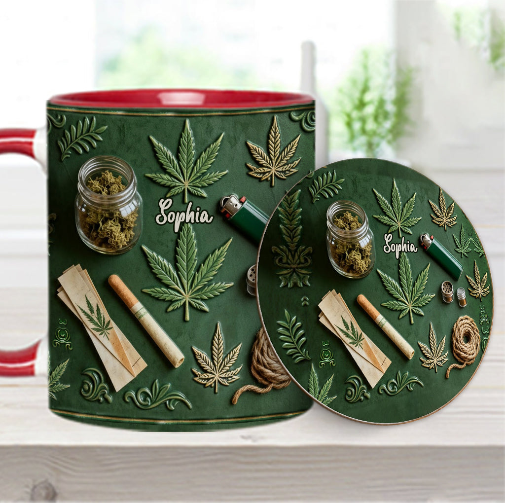 Green Magic Leaf - Personalized Weed Accent Mug