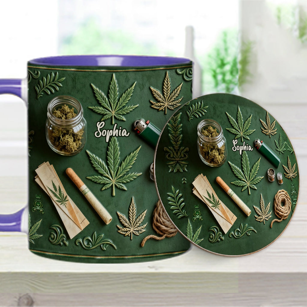 Green Magic Leaf - Personalized Weed Accent Mug