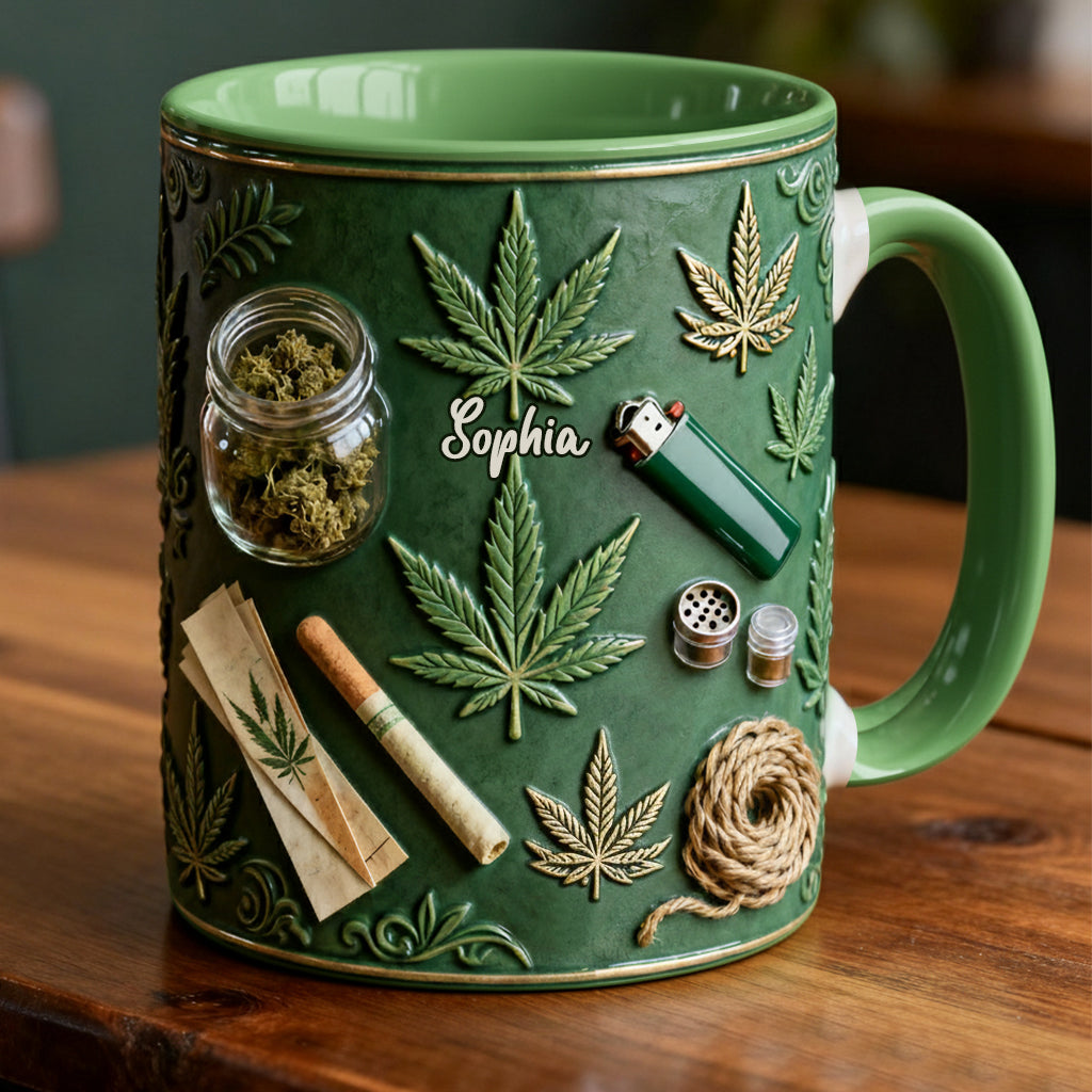 Green Magic Leaf - Personalized Weed Accent Mug