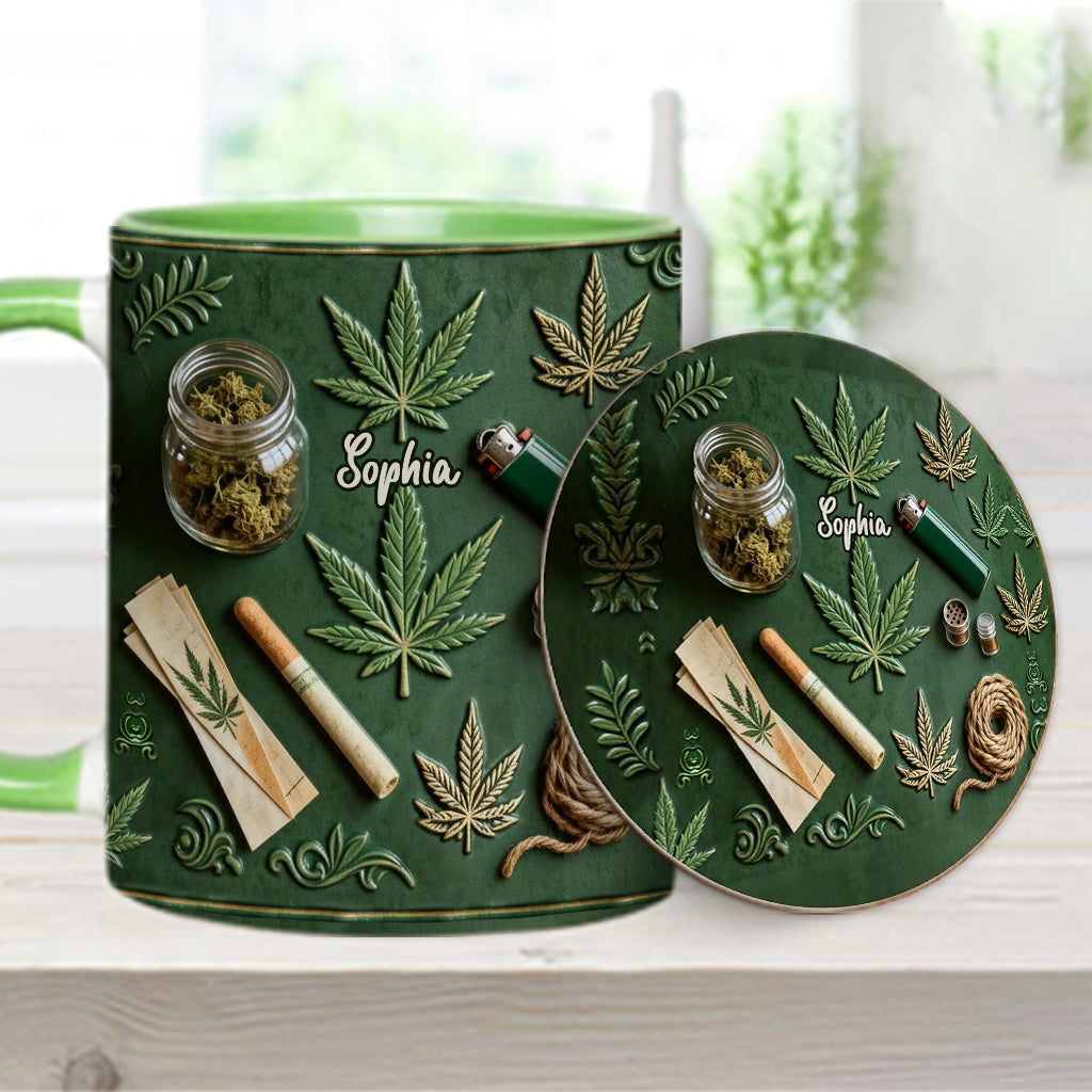 Green Magic Leaf - Personalized Weed Accent Mug