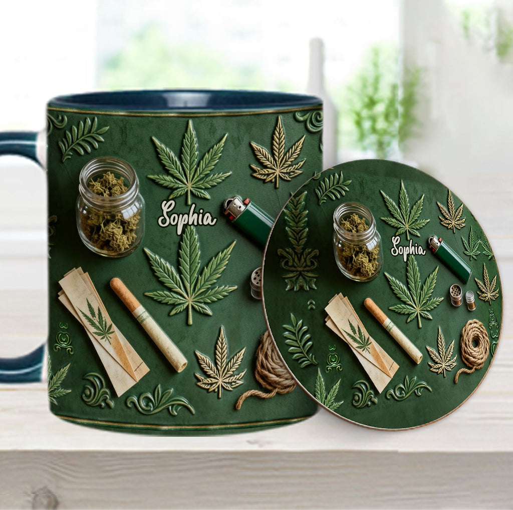 Green Magic Leaf - Personalized Weed Accent Mug