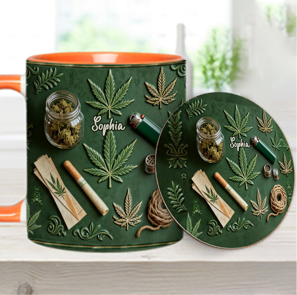 Green Magic Leaf - Personalized Weed Accent Mug