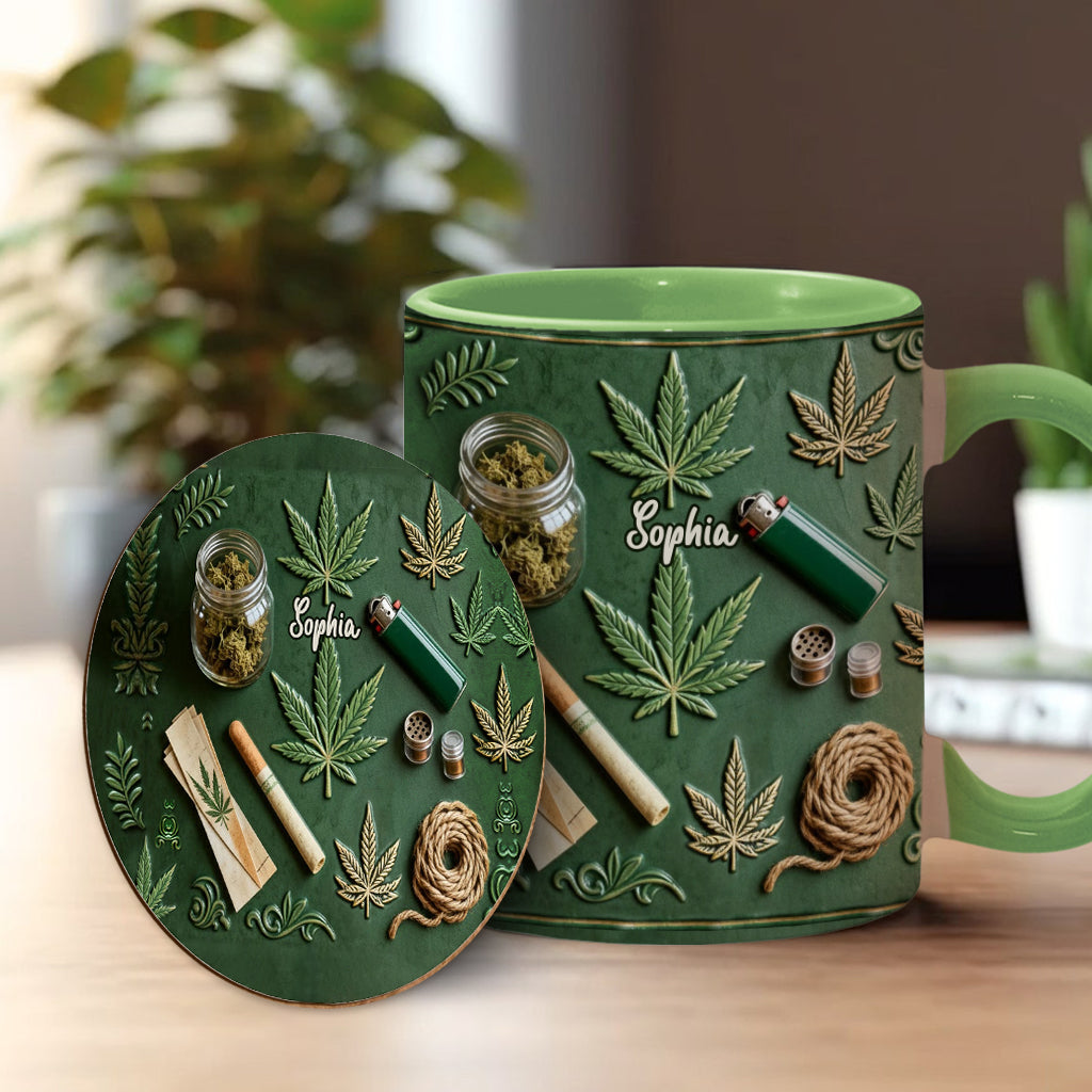Green Magic Leaf - Personalized Weed Accent Mug