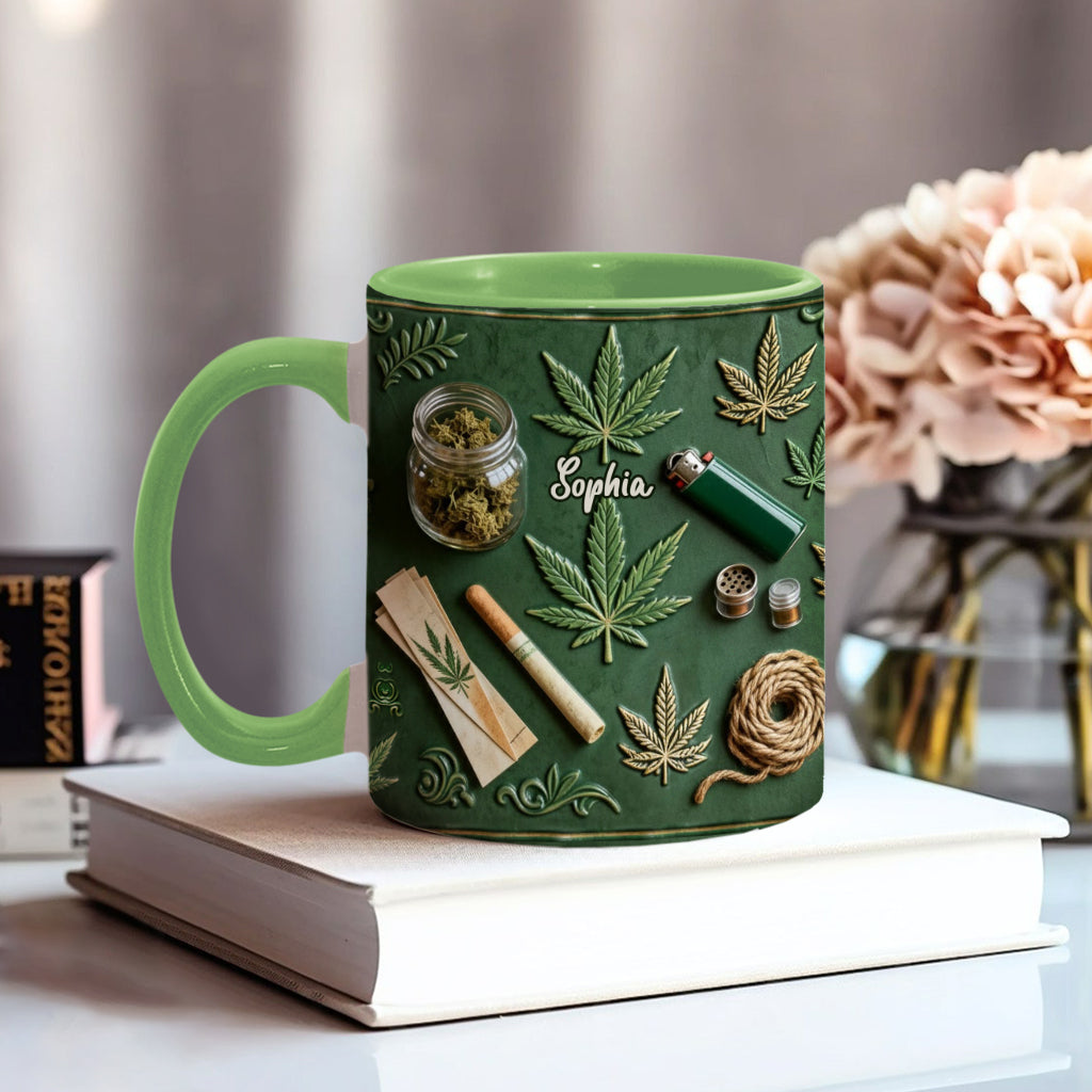 Green Magic Leaf - Personalized Weed Accent Mug