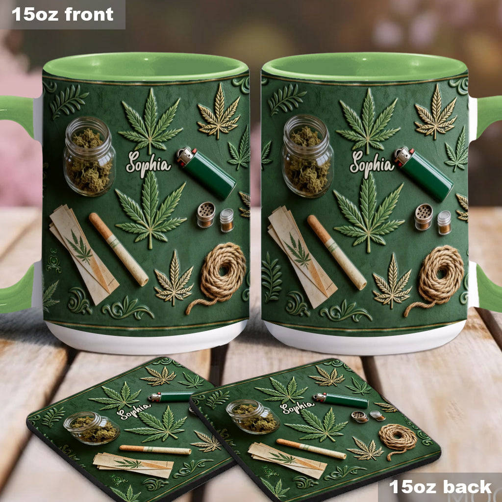 Green Magic Leaf - Personalized Weed Accent Mug