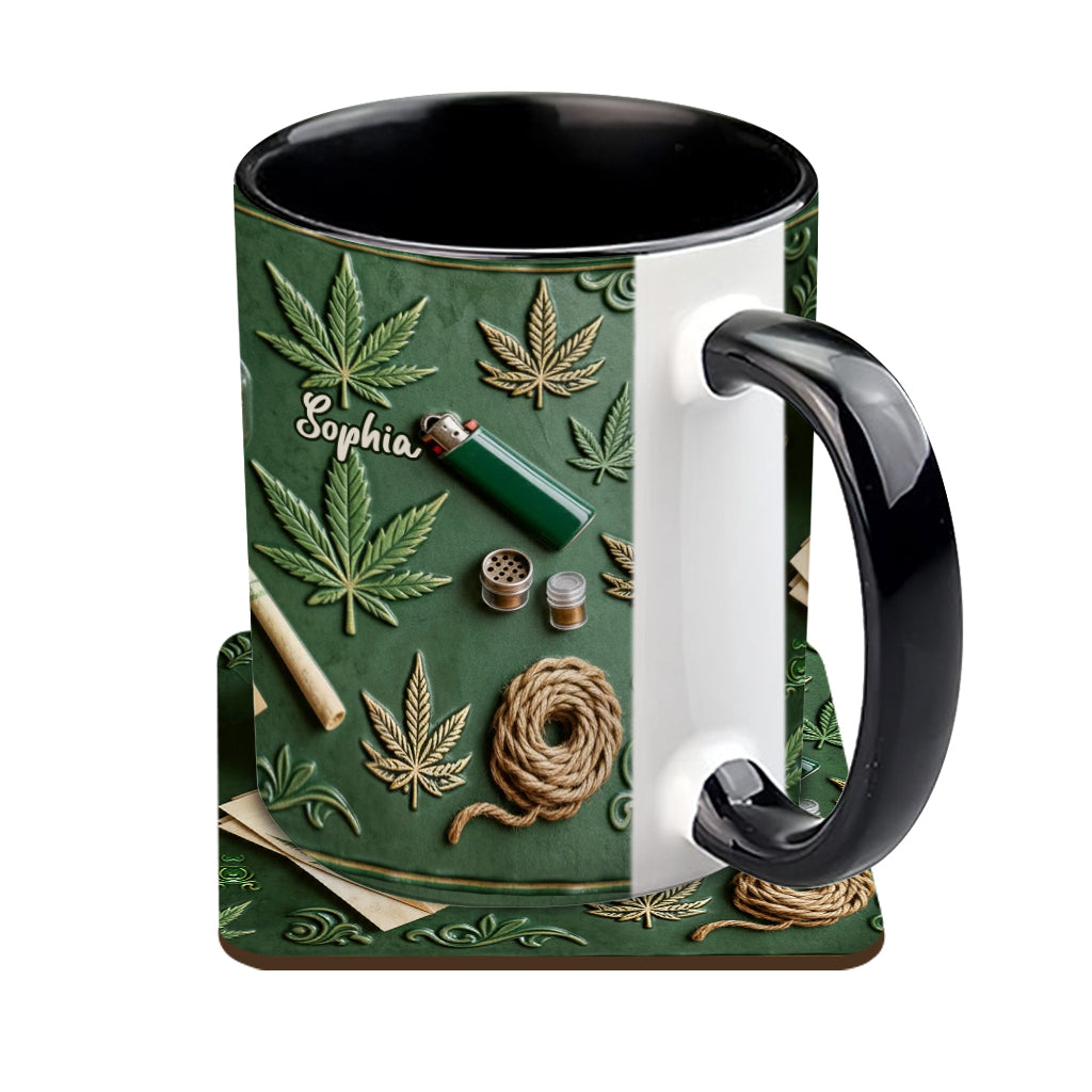 Green Magic Leaf - Personalized Weed Accent Mug