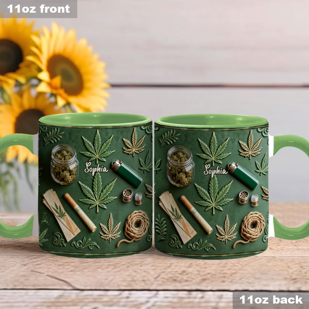 Green Magic Leaf - Personalized Weed Accent Mug