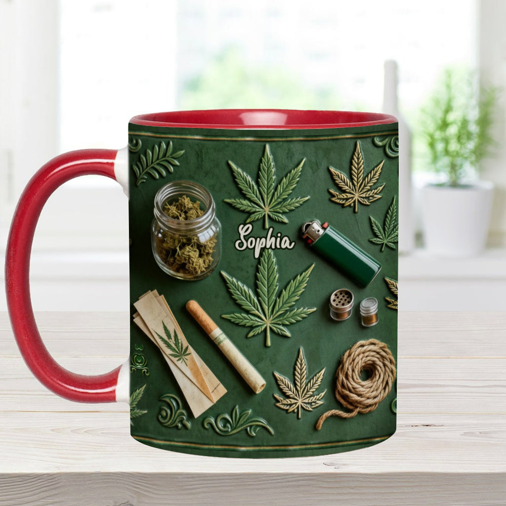 Green Magic Leaf - Personalized Weed Accent Mug