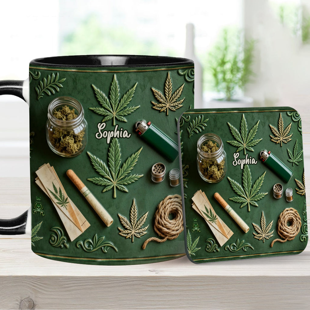 Green Magic Leaf - Personalized Weed Accent Mug