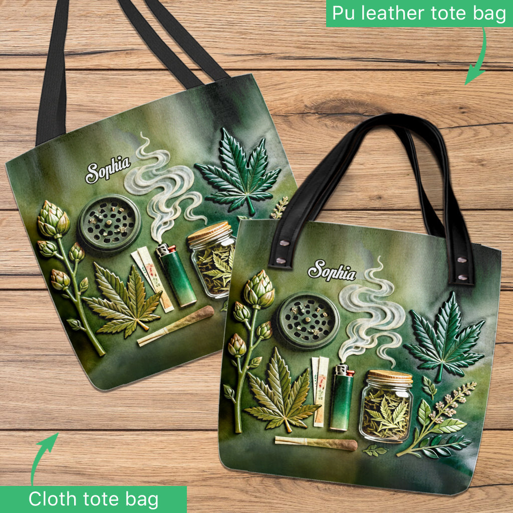 Sac fourre-tout personnalisé Green Magic Leaf pour cannabis