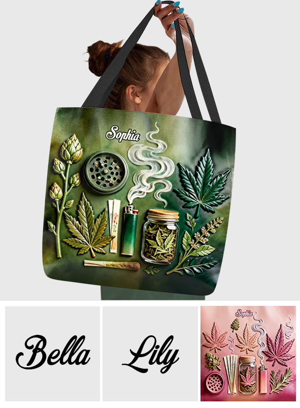 Sac fourre-tout personnalisé Green Magic Leaf pour cannabis