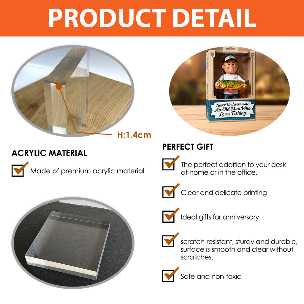 Pêche pour la vie - Plaque acrylique personnalisée sur le thème de la pêche
