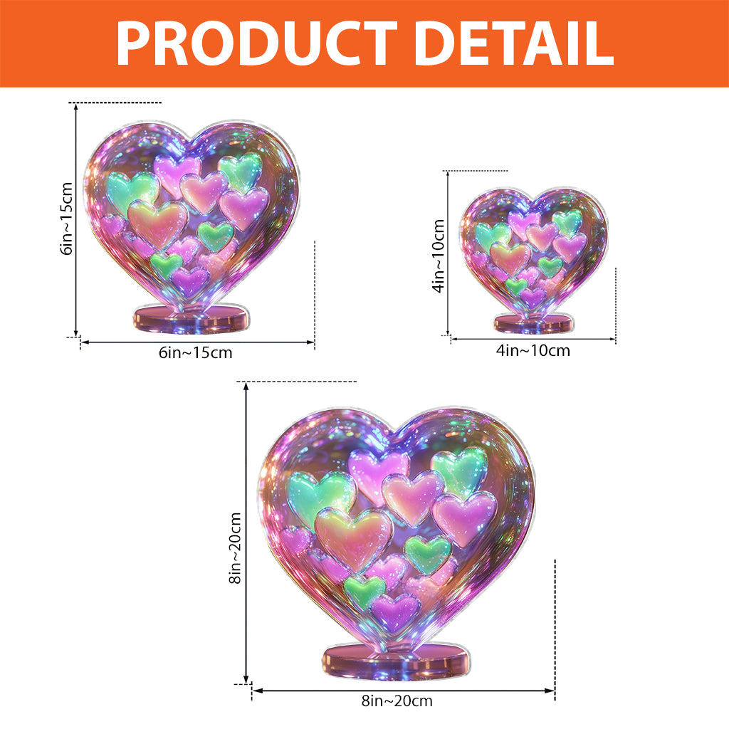 Mom Hearts In Heart - Personalized Mother Custom Shaped Acrylic Plaque