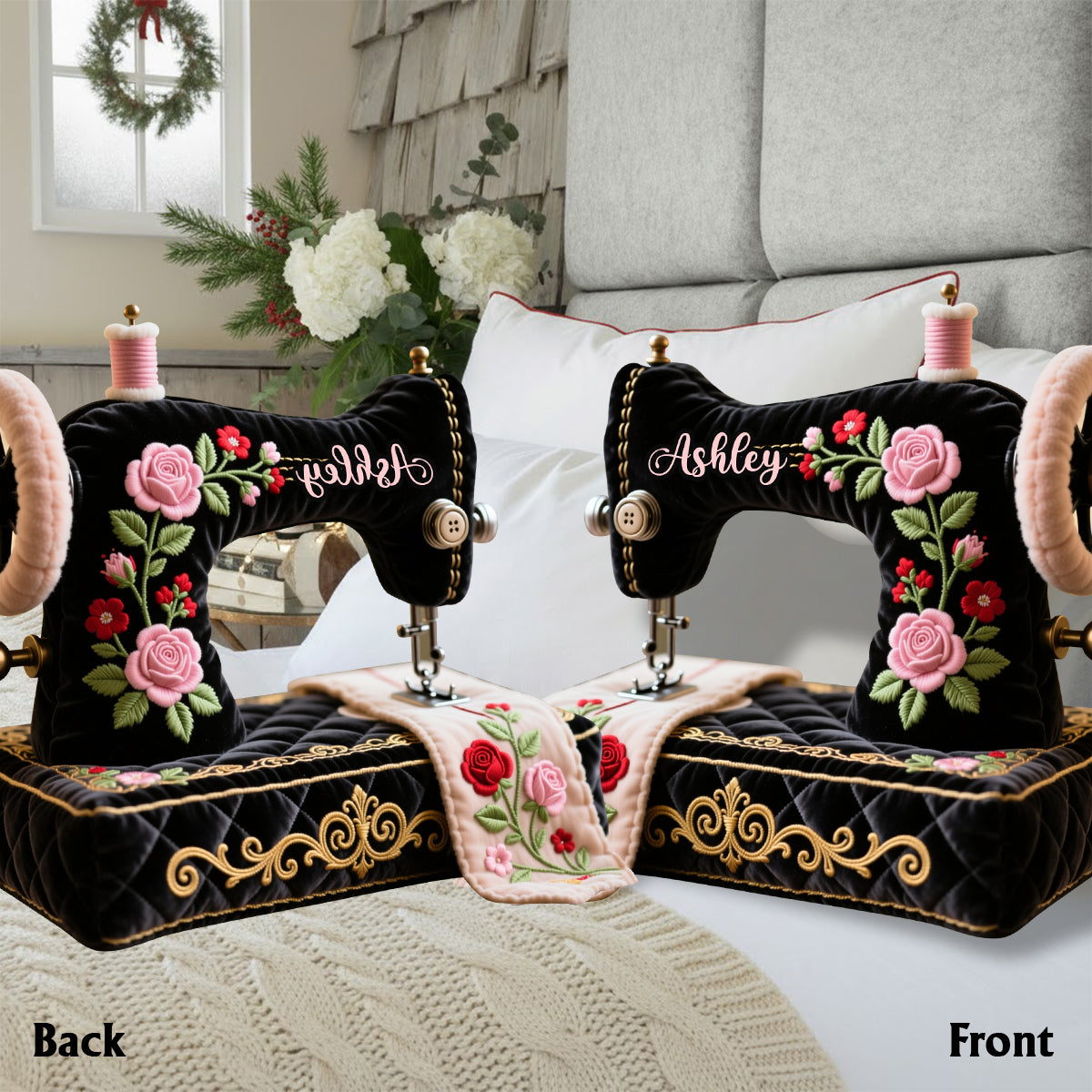 Perfect Gift For Sewing Lovers - Personalized Sewing Faux Fur Shaped Pillow