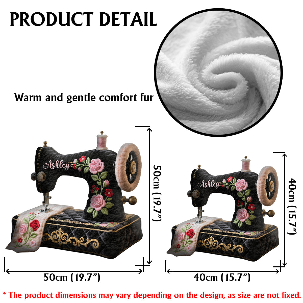 Perfect Gift For Sewing Lovers - Personalized Sewing Faux Fur Shaped Pillow