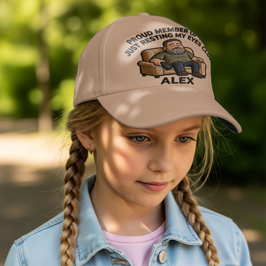 Membre Fier Du Club Just Resting My Eyes - Casquette Classique Personnalisée Pour Papa